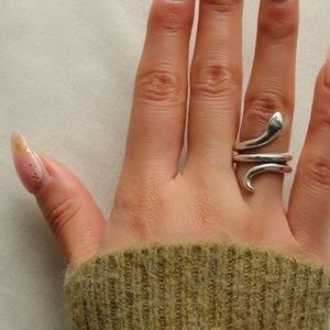 Snake Wrap Ring Silver Plated